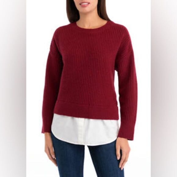 Wonderly Women's Twofer Sweater in Spice Red Size XXL - Picture 1 of 9